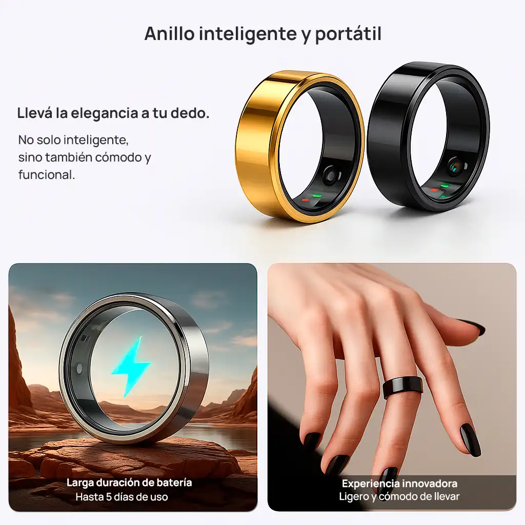 Anillo Inteligente para Monitoreo de Salud y Rendimiento Deportivo Smart Ring SRW21 02