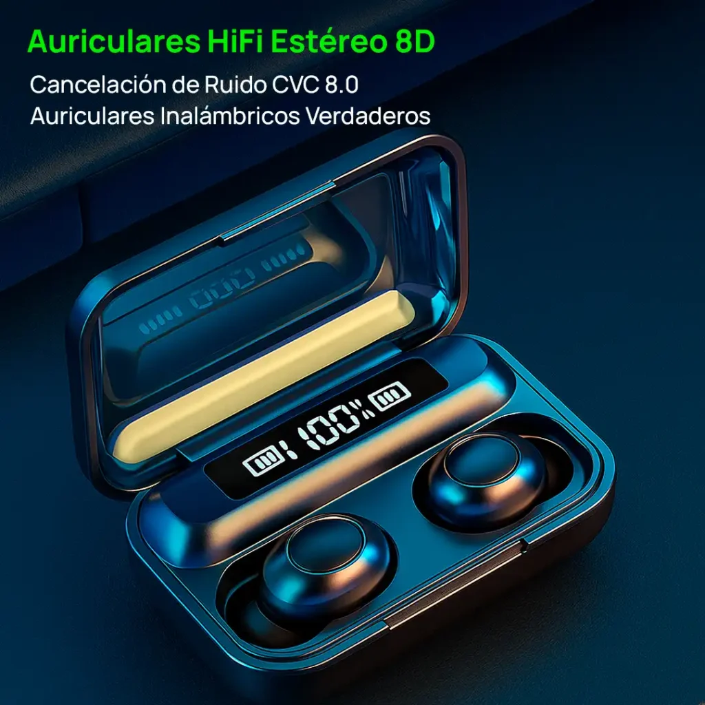 Auriculares inalambricos HiFi Estéreo 8D F9 01