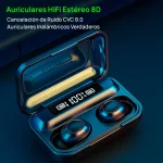 Auriculares inalambricos HiFi Estéreo 8D F9 01